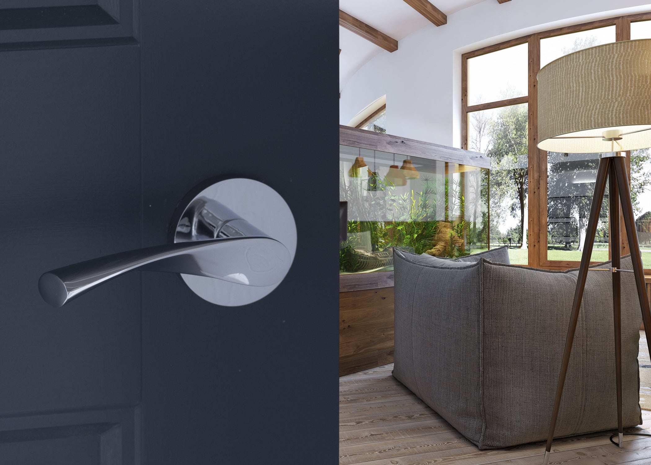 Rustic Modern Style Lever L4R4 Series by Montana Forge